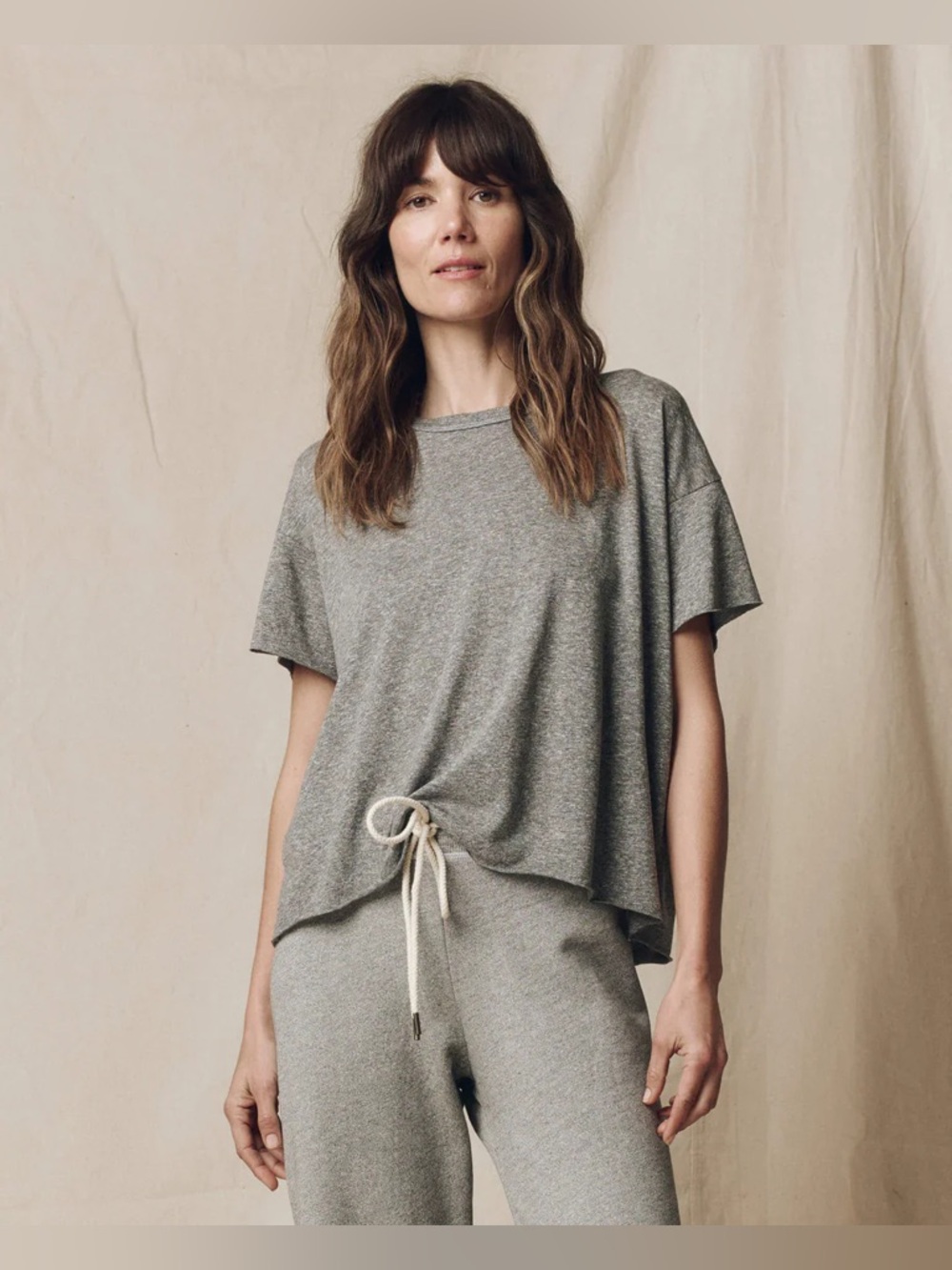 THE GREAT. cropped Heather Gray t-shirt